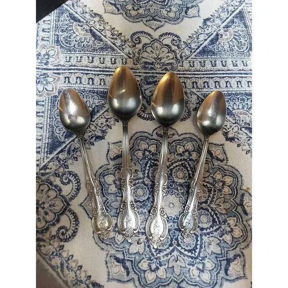 MARSEILLES STAINLESS STEEL TEASPOONS & SOUP  SPOONS Lot of 4 - Picture 1 of 3